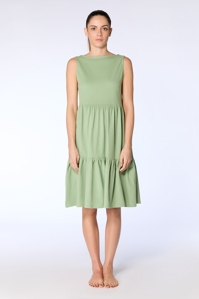 1733-136 | Ruffled Dress – Basil