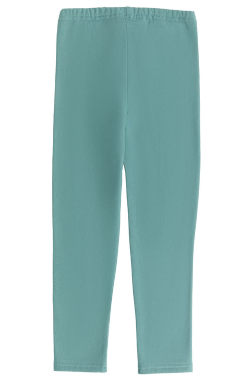 2053 GL| Kids Fleece Leggings - Green Blue