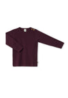 2068 AU | Kinder Rippjersey Langarmshirt - Aubergine