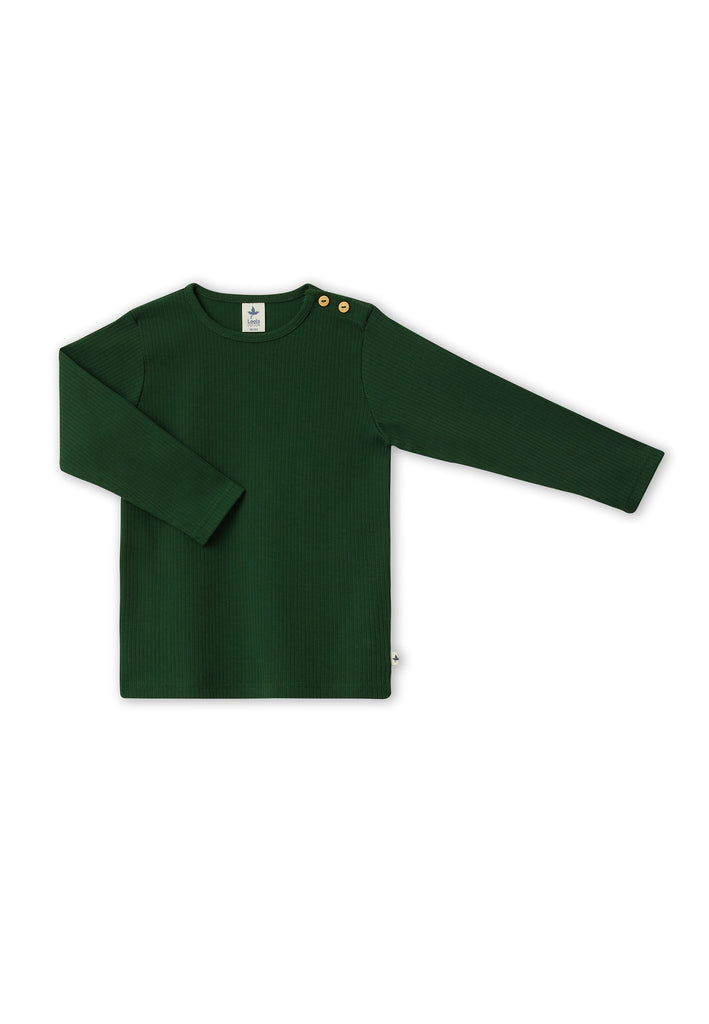 2068 TL | Kids Ribbed Jersey Long-Sleeve Shirt - Pine Needles