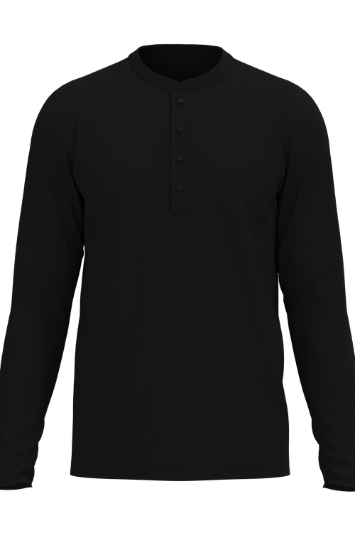 2216-021 | Men's Long-Sleeve Henley Shirt - Black