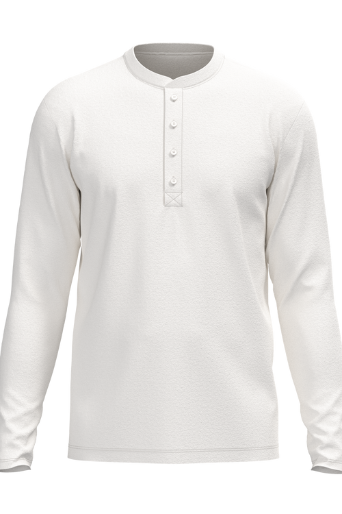 2216-022 | Men's Long-Sleeve Henley Shirt - Natural White