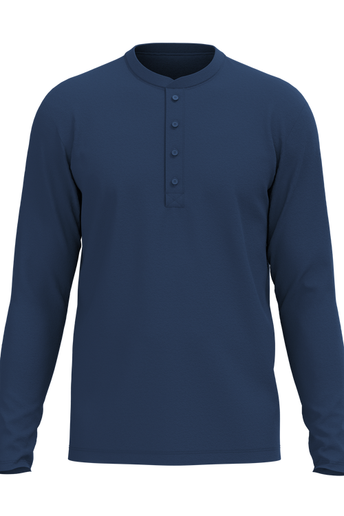 2216-048 | Men's Long-Sleeve Henley Shirt - Navy