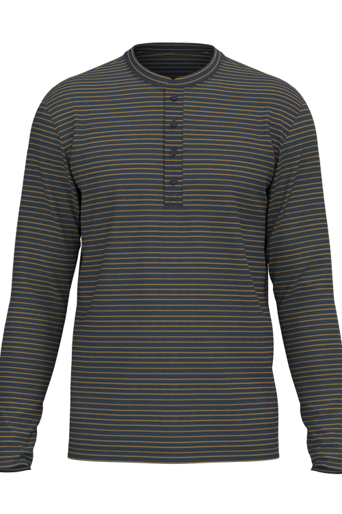 2216-055 | Men's Long-Sleeve Henley Shirt - Indigo Ginger