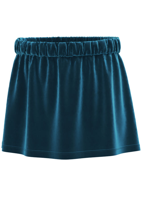 2304 DB |  Kids Velour Skirt- Danuvian Blue