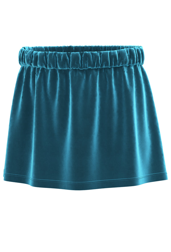 2304 OB |  Kids Velour Skirt - Ocean Blue