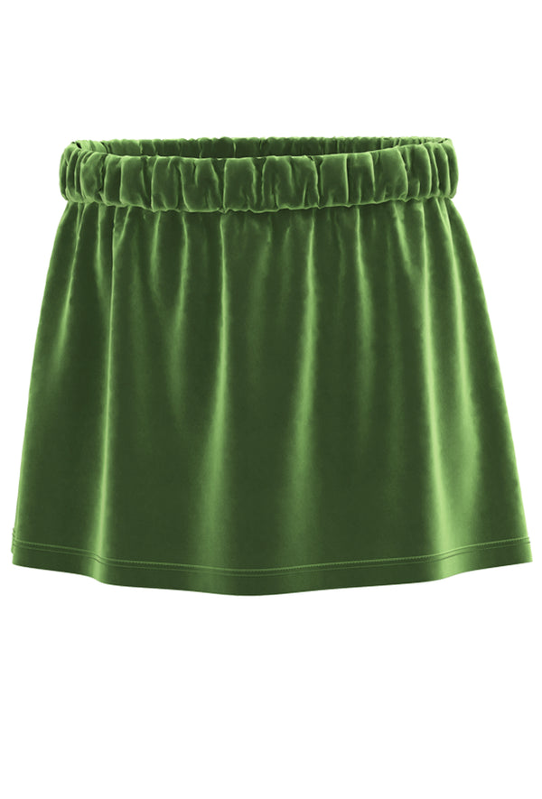2304 WG |   Kids Velour Skirt - Forest Green
