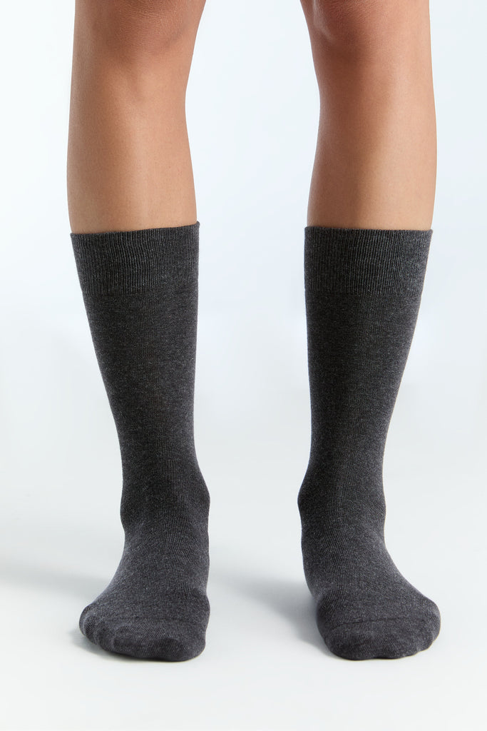 2305 | Unisex hochwertige Socken mit längerem Bündchen - Anthrazit (6er Pack)