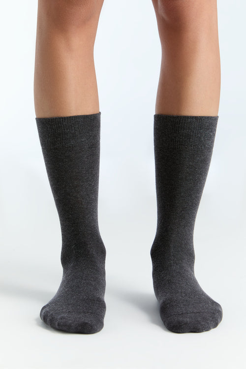 2305 | Unisex hochwertige Socken mit längerem Bündchen - Anthrazit (6er Pack)