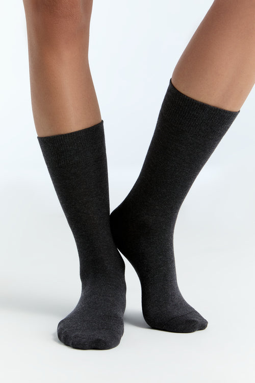 2305 | Unisex hochwertige Socken mit längerem Bündchen - Anthrazit (6er Pack)