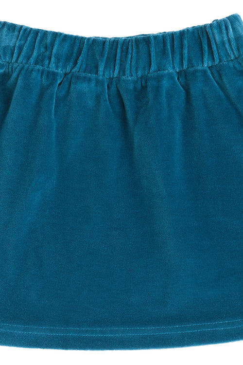 2304 DB |  Kids Velvet Skirt - Danuvian Blue