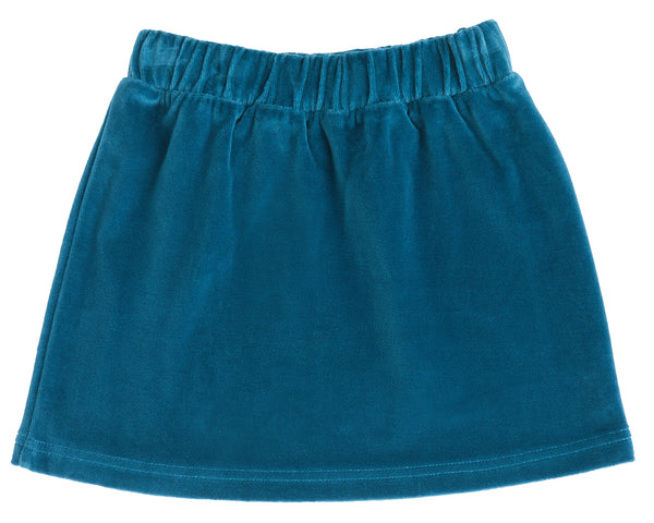 2304 DB |  Kids Velvet Skirt - Danuvian Blue