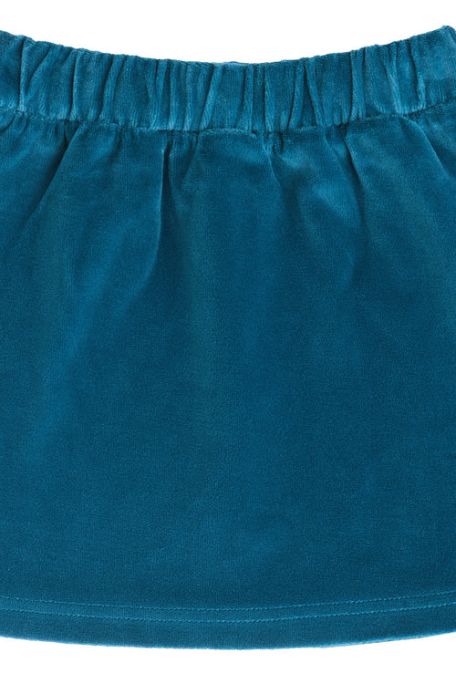 2304 DB |  Kids Velvet Skirt - Danuvian Blue