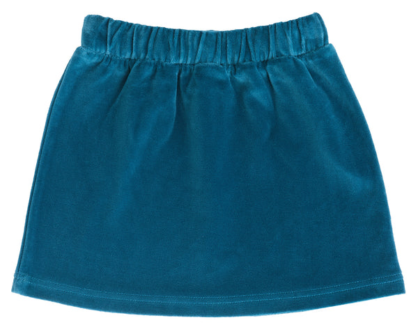 2304 DB |  Kids Velvet Skirt - Danuvian Blue