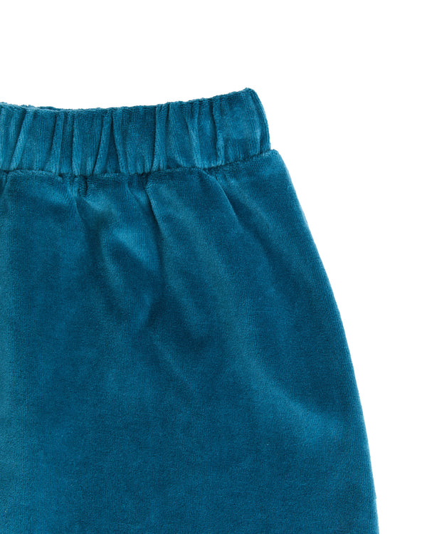 2304 DB |  Kids Velvet Skirt - Danuvian Blue