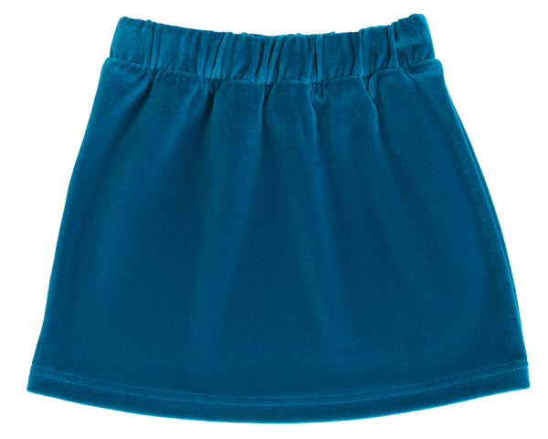 2304 OB |  Kids Velour Skirt - Ocean Blue