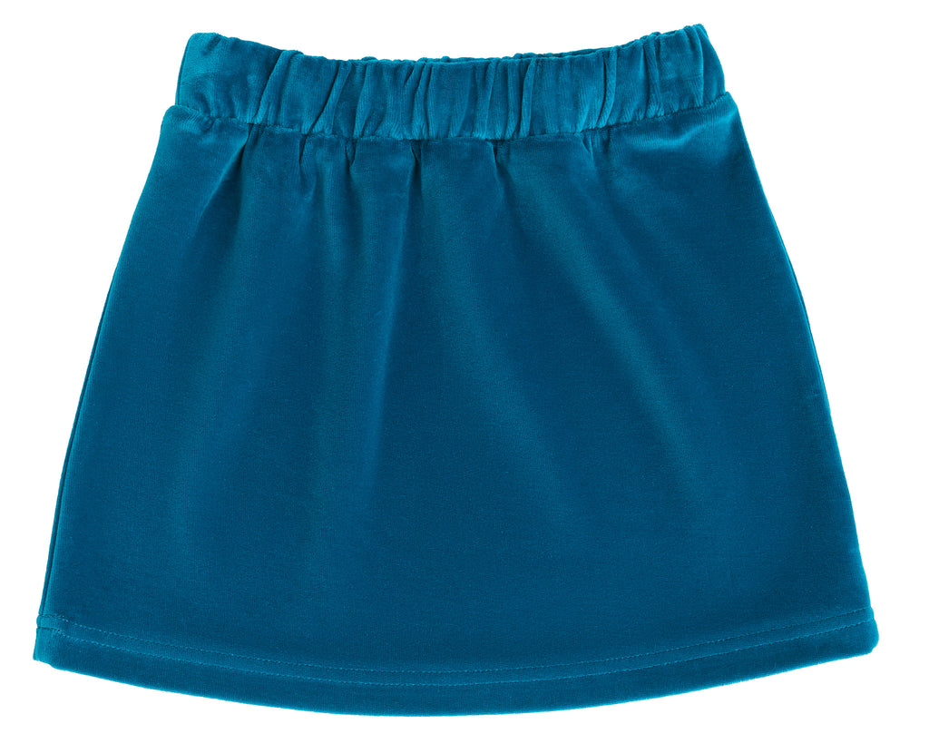 2304 OB |  Kids Velour Skirt - Ocean Blue