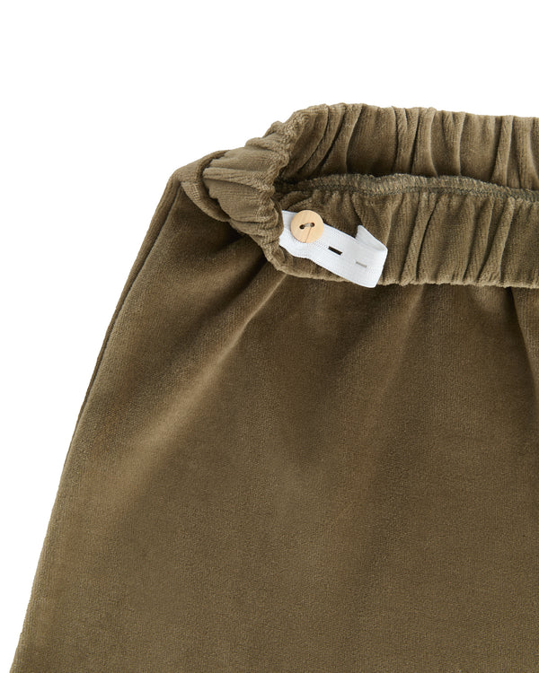 2304 OL |   Kids Velvet Skirt  - Olive