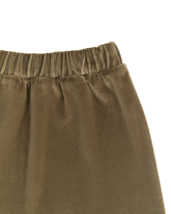 2304 OL |   Kids Velvet Skirt  - Olive