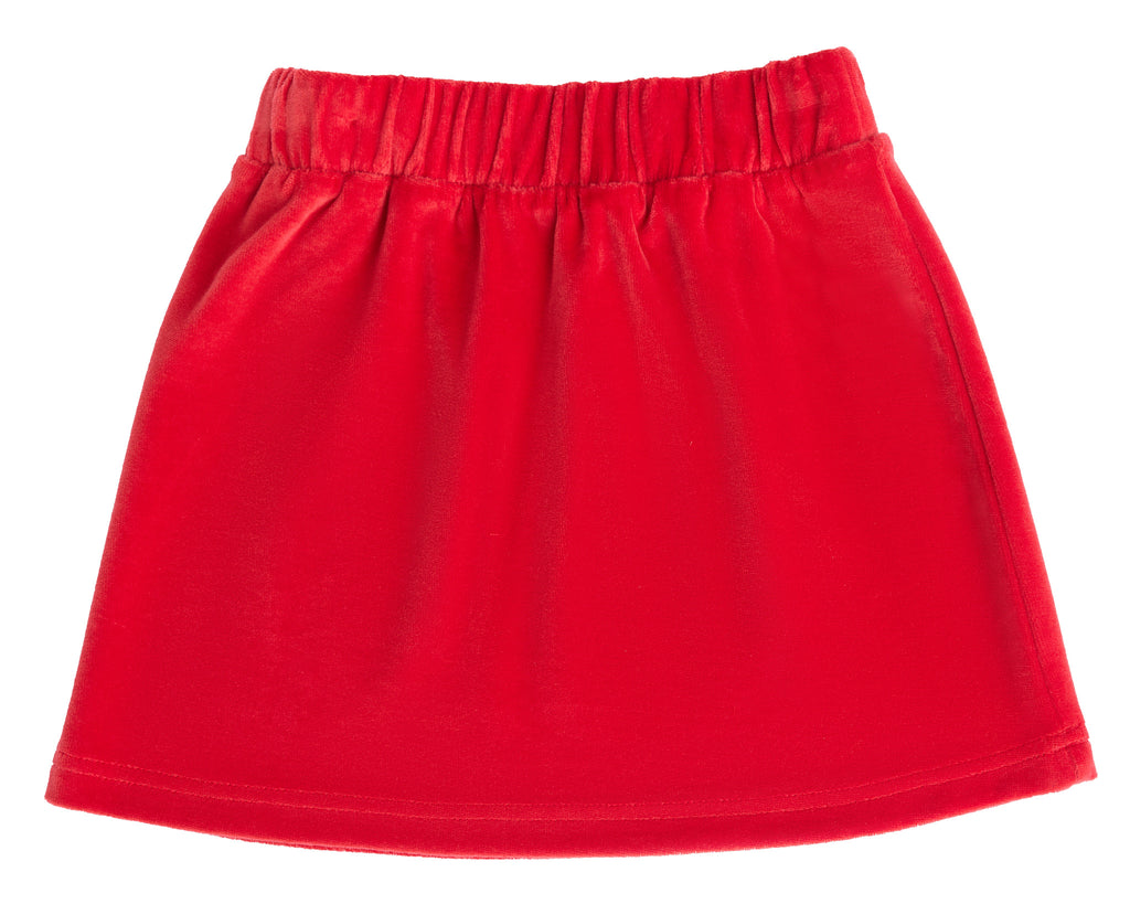 2304 ZR |   Kids Velour Skirt - Brick Red