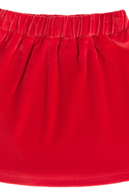 2304 ZR |   Kids Velour Skirt - Brick Red