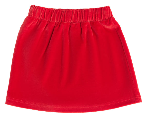 2304 ZR |   Kids Velour Skirt - Brick Red