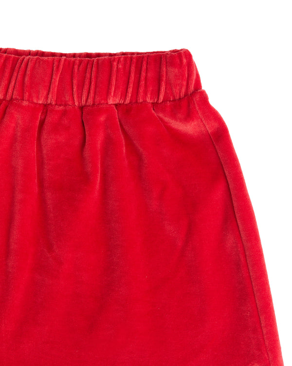 2304 ZR |   Kids Velour Skirt - Brick Red