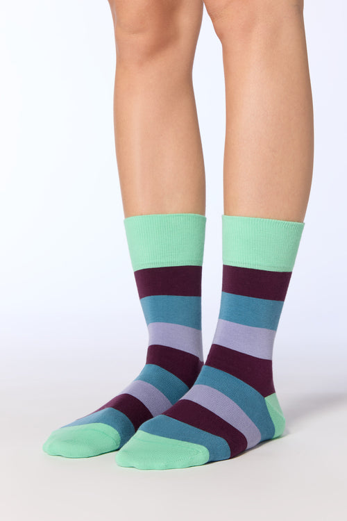 2365 | Unisex Socks – Kiwi/Magenta/Dove Blue/Lavender

