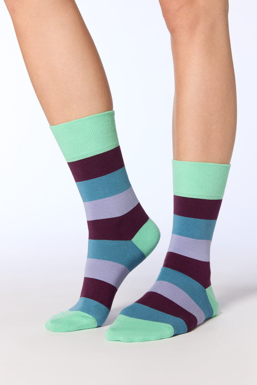 2365 | Unisex Socks – Kiwi/Magenta/Dove Blue/Lavender

