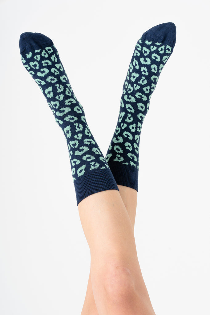 2369 - Unisex Leo Strümpfe - Indigo/Kiwi (6er Pack)