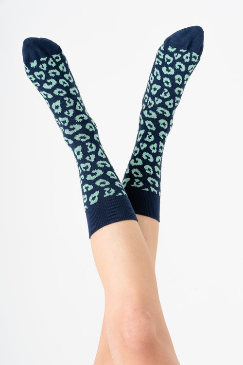 2369 - Unisex Leo Strümpfe - Indigo/Kiwi (6er Pack)