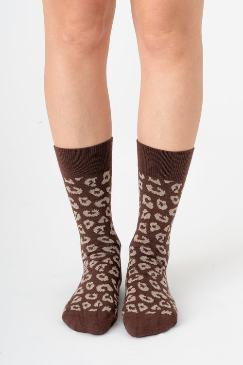 2372 - Unisex Leo Strümpfe - Kaffee/Sand (6er Pack)