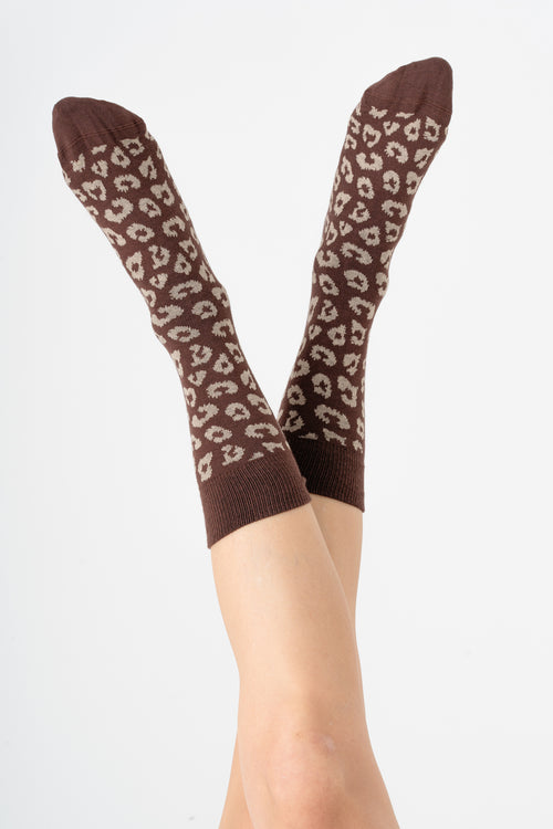 2372 - Unisex Leo Strümpfe - Kaffee/Sand (6er Pack)