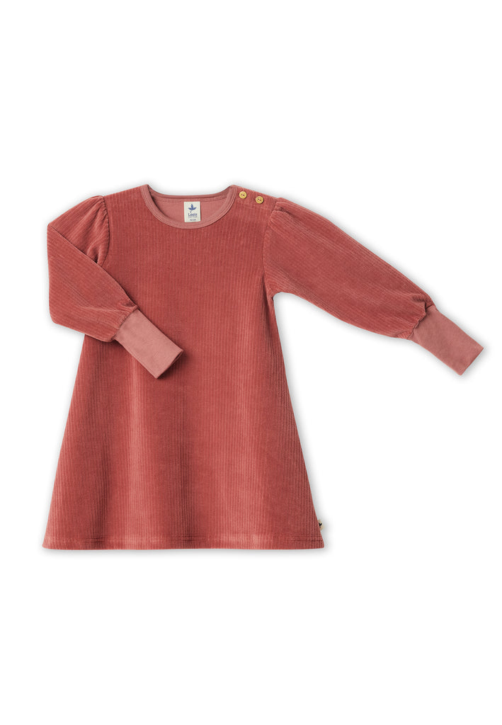 2624 WR | Kids Corduroy Long-Sleeve Dress - Withered Rose