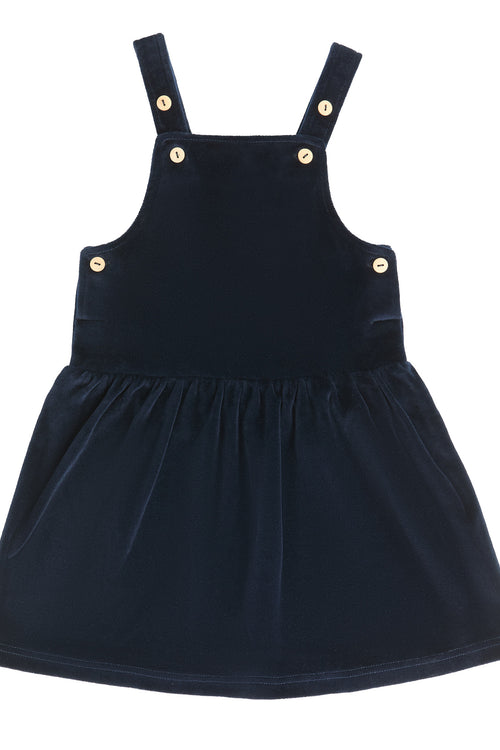 2625 AB | Kids Velvet Sleeveless Dress - Night Blue