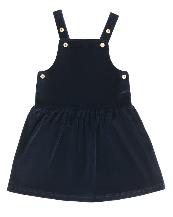 2625 AB | Kids Velvet Sleeveless Dress - Night Blue