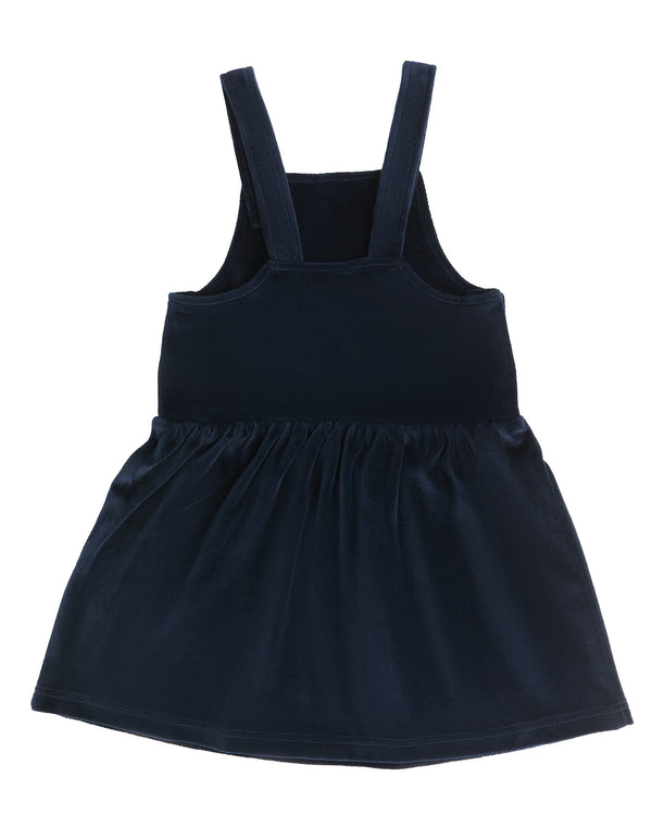 2625 AB | Kids Velvet Sleeveless Dress - Night Blue