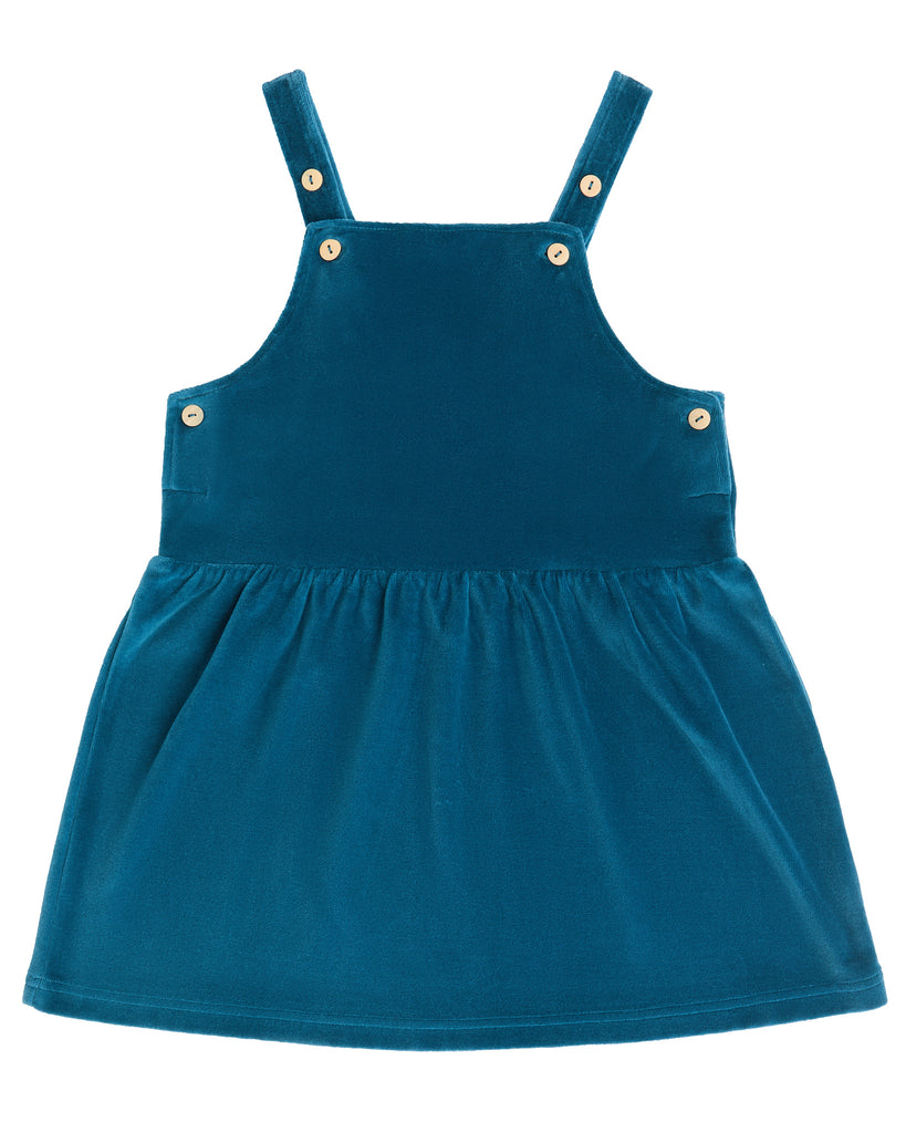 2625 DB |  Kids Velvet Sleeveless Dress - Danuvian Blue