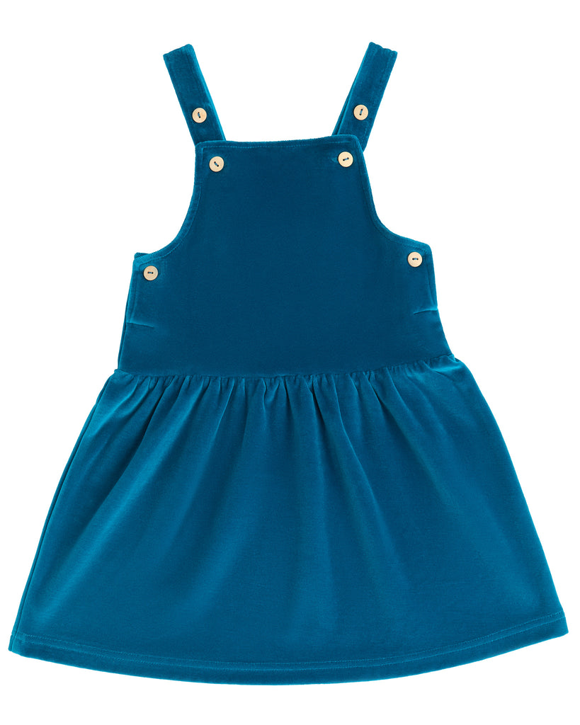 2625 OB |  Kids Velvet Sleeveless Dress  - Ocean Blue