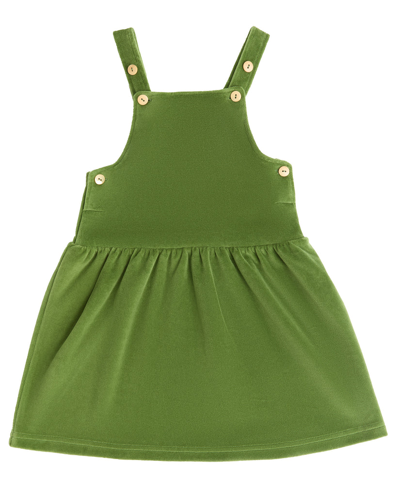 2625 WG | Kids Velvet Sleeveless Dress - Forest Green