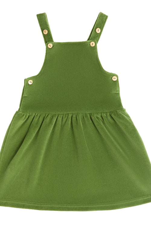 2625 WG | Kids Velvet Sleeveless Dress - Forest Green