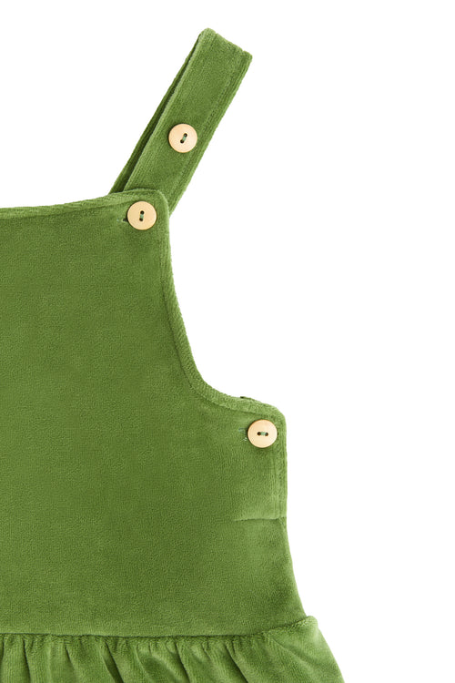 2625 WG | Kids Velvet Sleeveless Dress - Forest Green