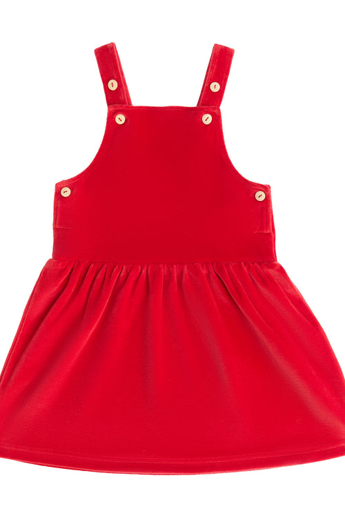 2625 ZR |  Kids Velvet Sleeveless Dress - Brick-Red