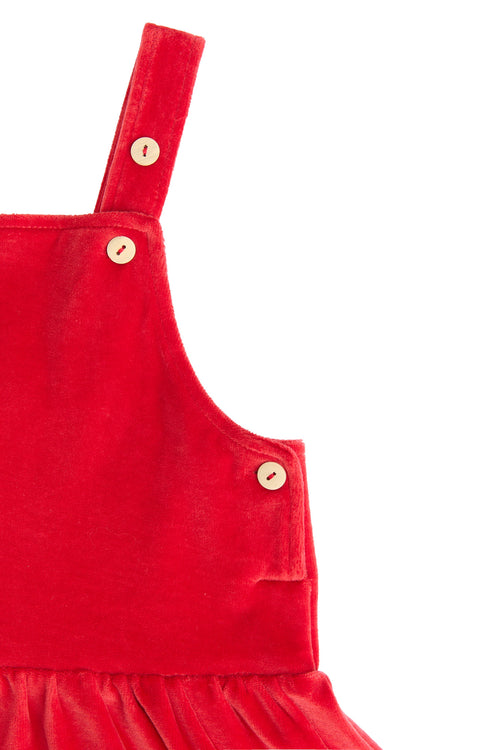 2625 ZR |  Kids Velvet Sleeveless Dress - Brick-Red