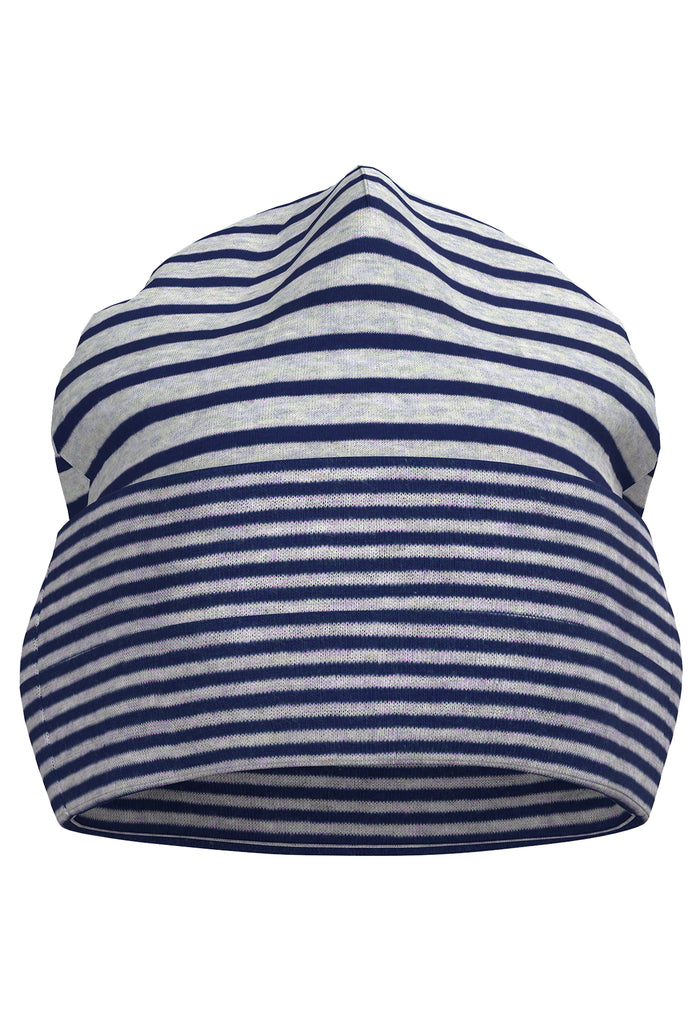 2657 MA | Kids Reversible Beanie - Navy Blue/Beige