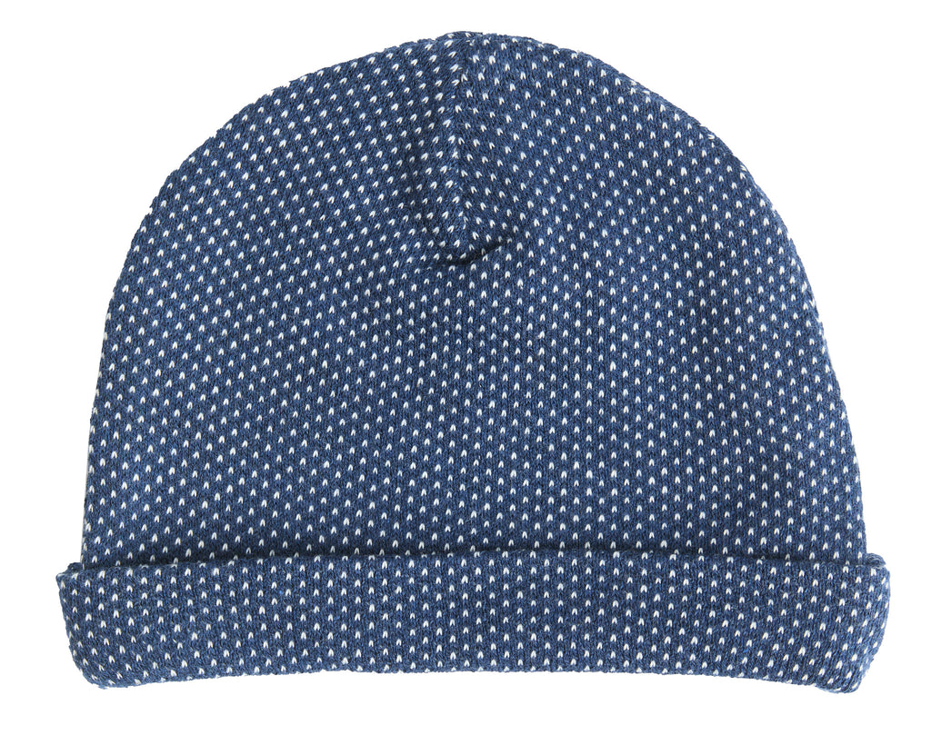 2660 PIN | Beanie with Honeycomb Texture - Indigo / White