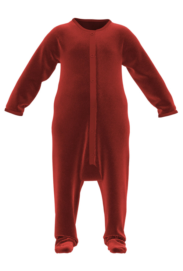 2730 ZR | Velour Overall with full feet - Brick-Red