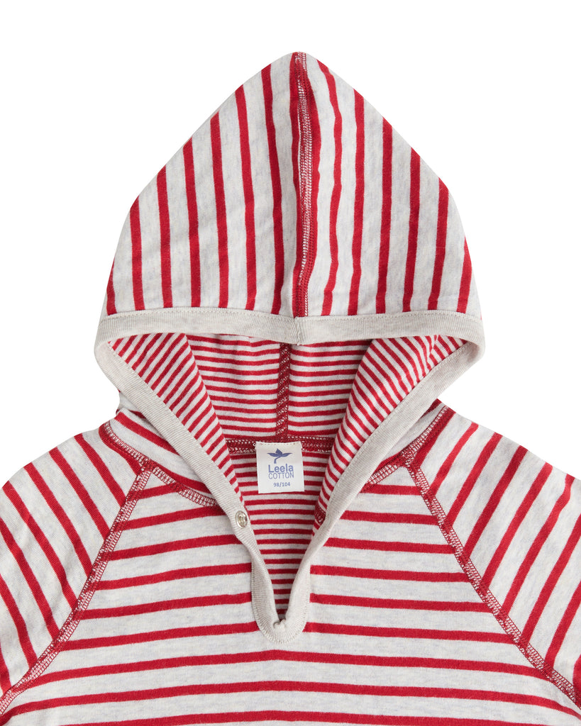 2930 ZB | Kids Hoodie - Brick Red/Beige