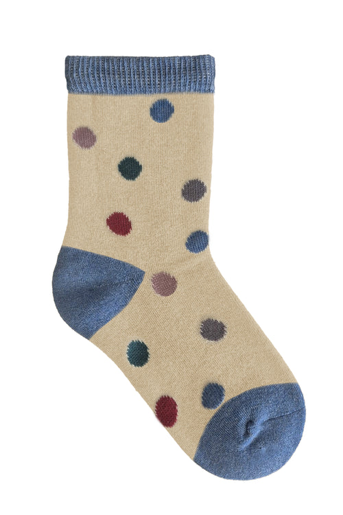 3324 | Kinder Socken - Jeans-melange/natur/berry/kirschrot (6 Paar)