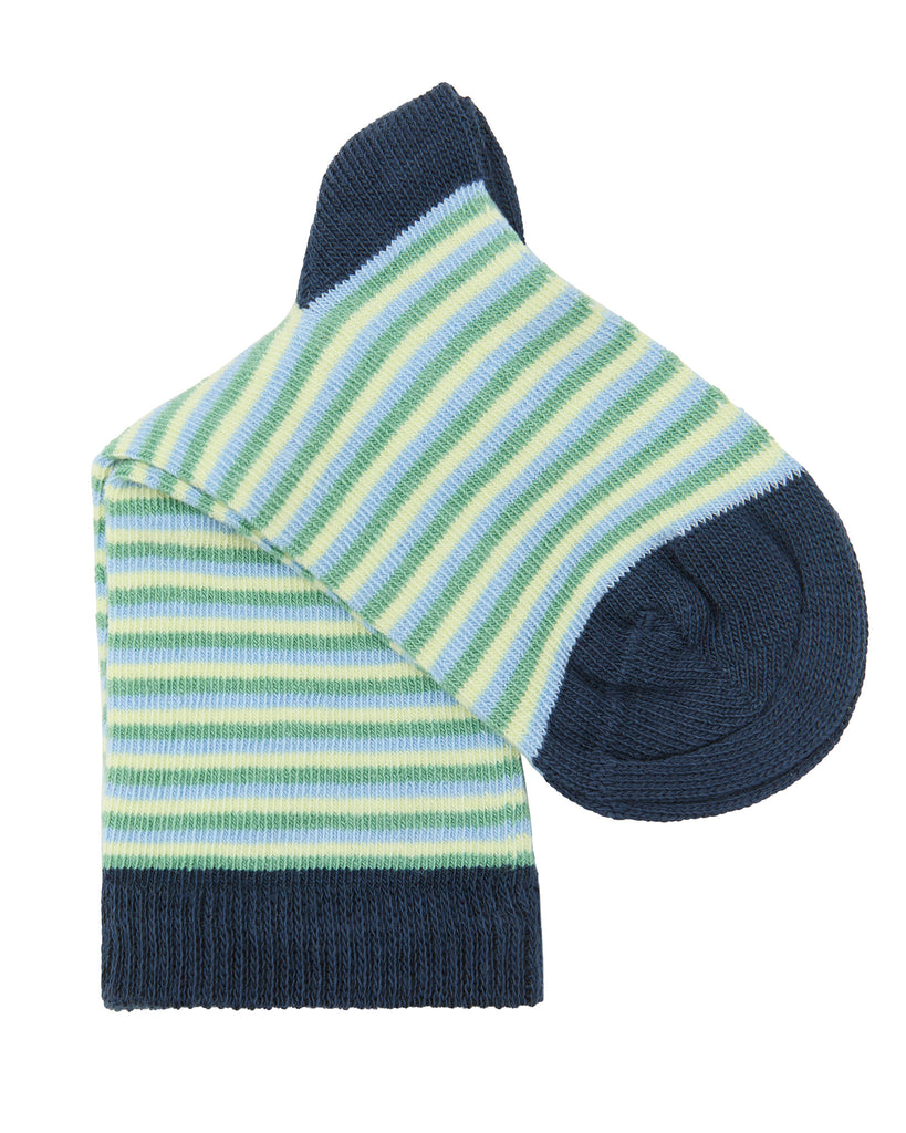 3328 | Kinder Socken - Dunkelblau/minzgrün/limette (6 Paar)